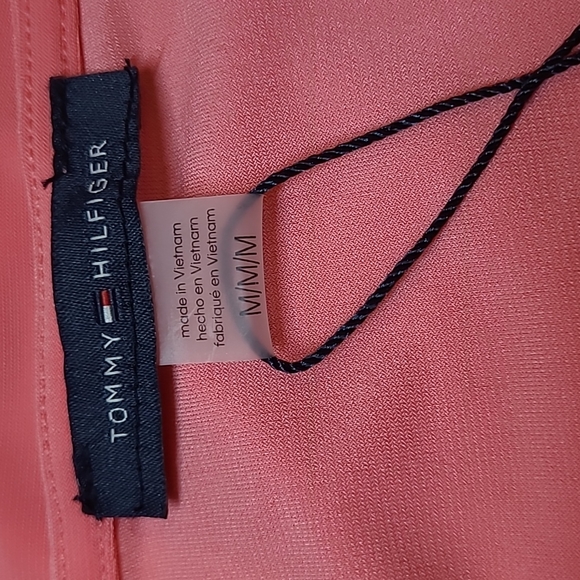 NWT TOMMY HILFIGER MELON ORANGE SHORT SLEEVE SPLIT V NECK PULLOVER TOP - Picture 12 of 15